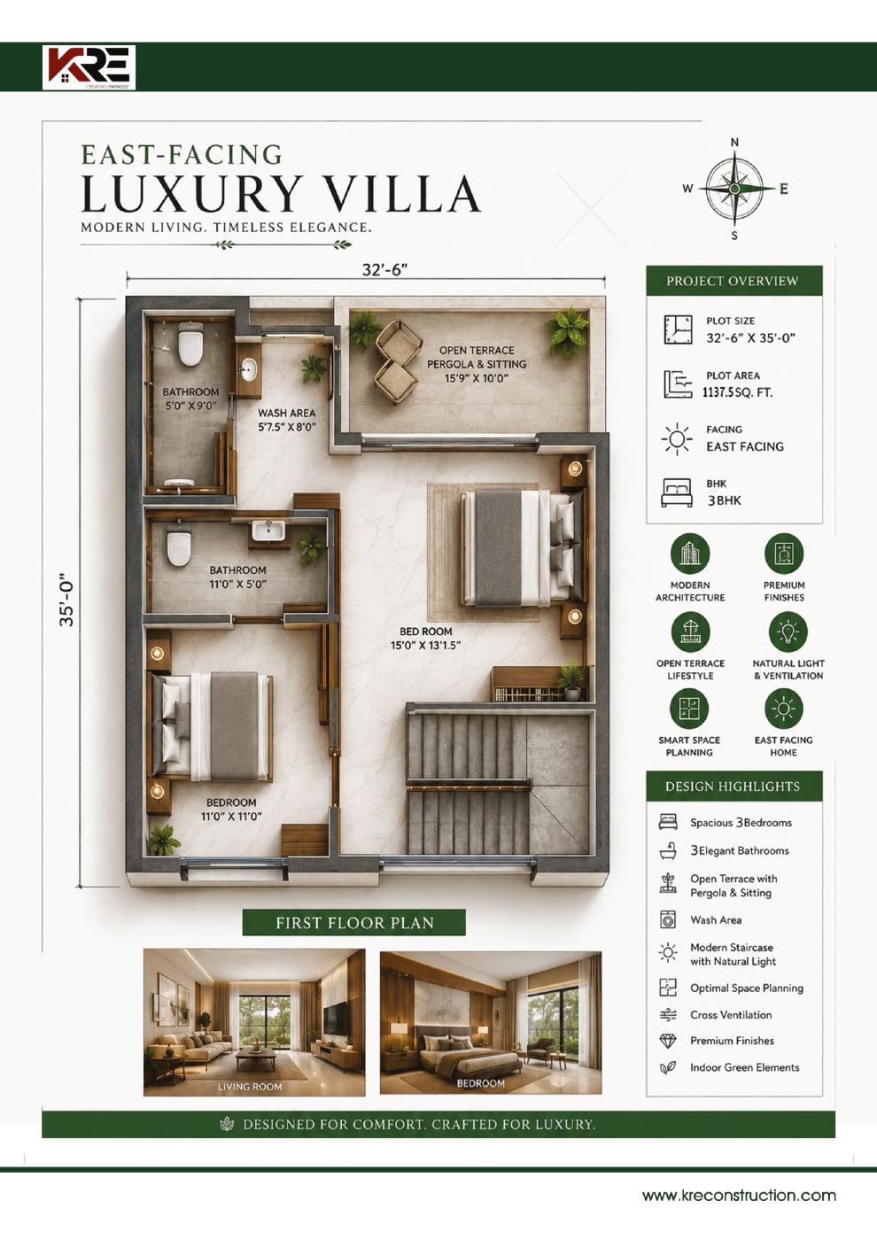 Luxury villa first floor plan